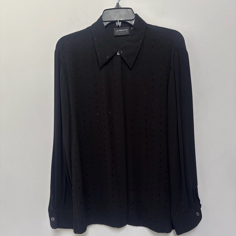 Liz Claiborne Collection Beaded Blouse 16P NWOT - Picture 2 of 4